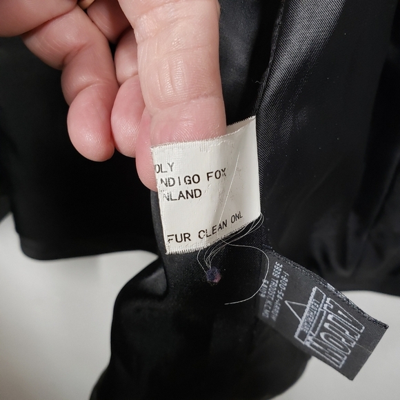 Damselle New York Leather Vest Black Faux Fur Trim Hooded Sleeveless Size Small - Picture 11 of 12